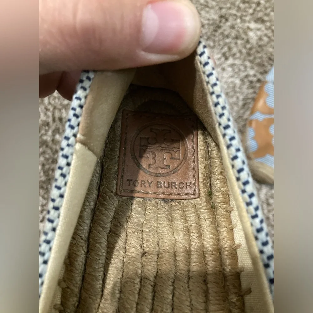 Tory Burch Lonnie Espadrilles Textile Sandals Women's Size 7.5